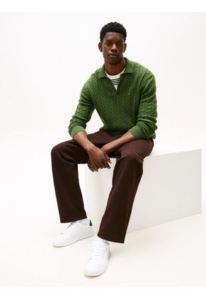 Tenis Blanco De Tenis En Cuero Tommy Hilfiger