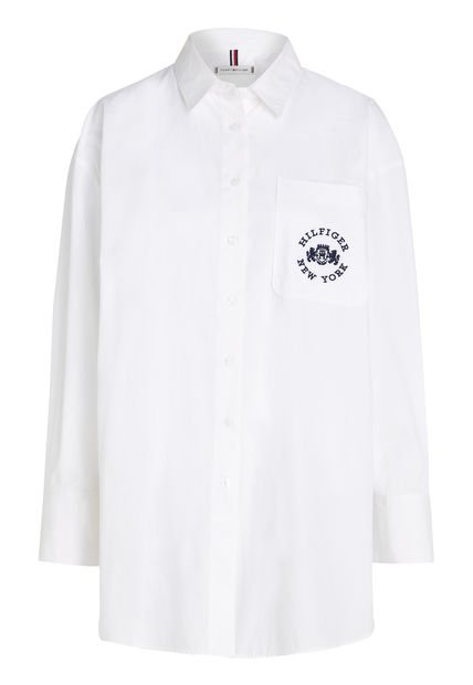 Camisa Blanca Oversize Varsity Tommy Hilfiger