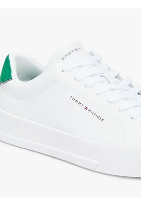 Tenis Blanco De Tenis En Cuero Tommy Hilfiger