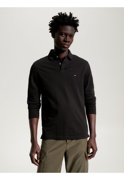 Polo Negro 1985 Collection De Manga Larga Tommy Hilfiger