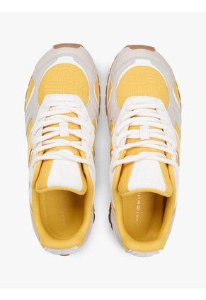 Tenis Amarillo De Cuero Con Monograma TH Tommy Hilfiger