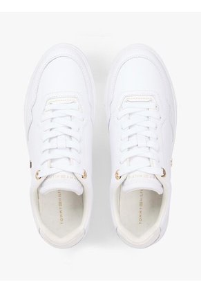 Tenis Blanco De Cuero Con Mezcla De Texturas Tommy Hilfiger