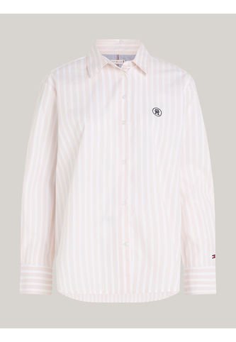 Camisa Rosada De Rayas Con Monograma TH Tommy Hilfiger Tommy Hilfiger