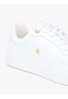 Tenis Blanco De Cuero Con Mezcla De Texturas Tommy Hilfiger