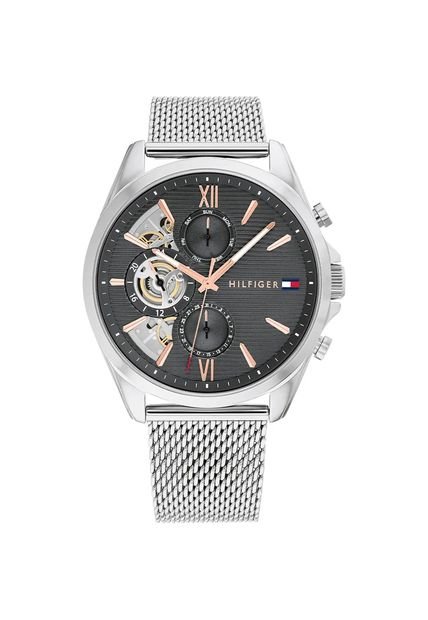 Reloj Gris Para Hombres Con Brazalete De Malla Tommy Hilfiger