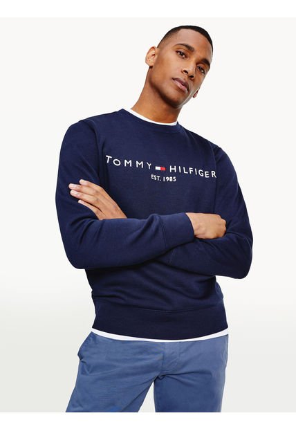 Buzo Hombre Azul Oscuro Tommy Logo