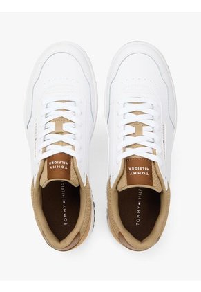 Tenis Khaki De Baloncesto En Cuero Tommy Hilfiger