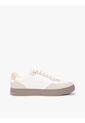 Tenis Beige De Cuero Con Mezcla De Texturas Tommy Hilfiger de Tommy Hilfiger