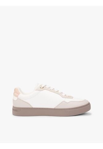 Tenis Beige De Cuero Con Mezcla De Texturas Tommy Hilfiger Tommy Hilfiger