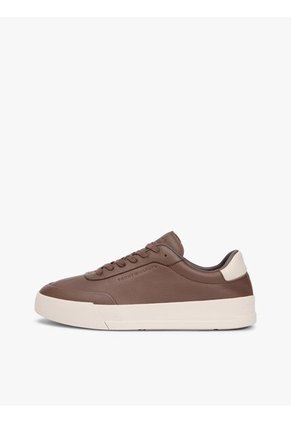 Tenis Chocolate TH Court De Cuero Tommy Hilfiger