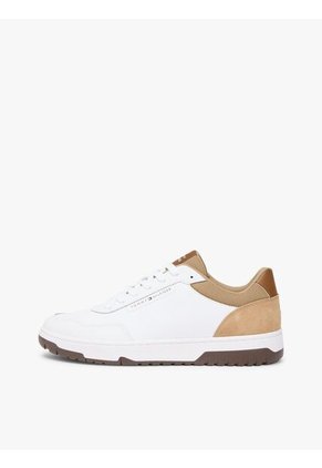 Tenis Khaki De Baloncesto En Cuero Tommy Hilfiger