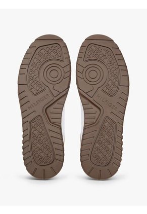 Tenis Khaki De Baloncesto En Cuero Tommy Hilfiger