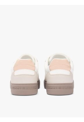Tenis Beige De Cuero Con Mezcla De Texturas Tommy Hilfiger