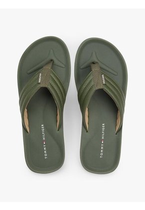 Sandalias Verde Acolchadas Con Logo En La Pala Tommy Hilfiger