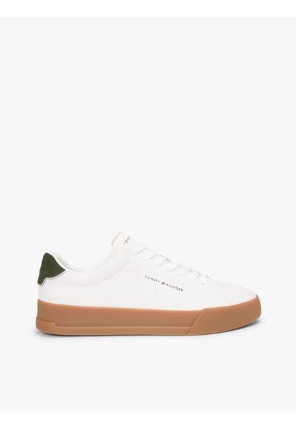 Tenis Beige De Tenis En Cuero Tommy Hilfiger