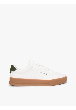 Tenis Beige De Tenis En Cuero Tommy Hilfiger