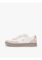 Tenis Beige De Cuero Con Mezcla De Texturas Tommy Hilfiger de Tommy Hilfiger