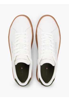 Tenis Beige De Tenis En Cuero Tommy Hilfiger