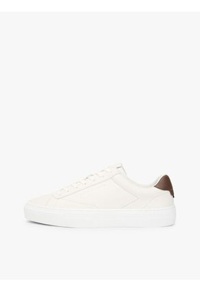 Tenis Beige De Cuero Con Suela Cupsole Tommy Hilfiger