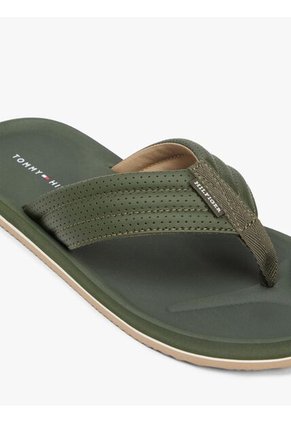 Sandalias Verde Acolchadas Con Logo En La Pala Tommy Hilfiger