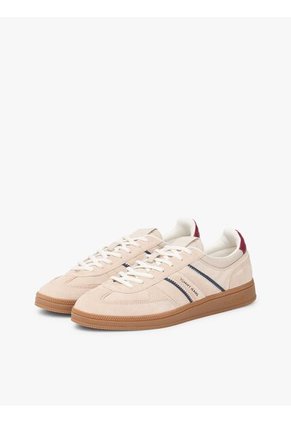 Tenis Beige The Greenwich De Ante Con Logo Tommy Hilfiger