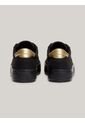 Tenis Negro De Lona Con Talón Metalizado Tommy Hilfiger de Tommy Hilfiger