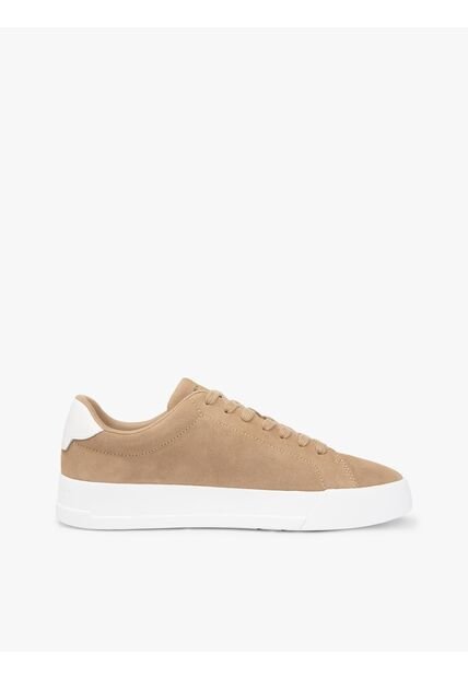 Tenis Khaki Con Diseño Court De Gamuza Tommy Hilfiger