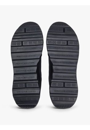 Tenis Negro Retro Runner En Mezcla De Cuero Tommy Hilfiger