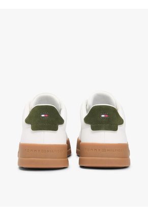 Tenis Beige De Tenis En Cuero Tommy Hilfiger