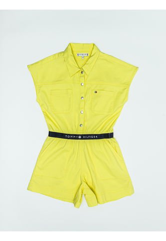 Overol Amarillo Niña Con Bolsillos Y Cinturón Tommy Hilfiger Tommy Hilfiger