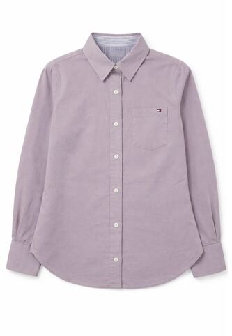 Camisa Morado Oxford Manga Larga Con Logo Tommy Hilfiger Tommy Hilfiger
