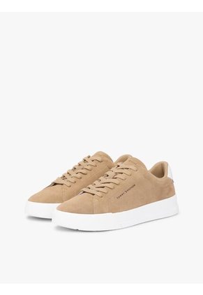 Tenis Khaki Con Diseño Court De Gamuza Tommy Hilfiger