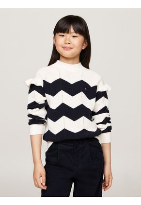 Saco Niña Tejido De Rayas Con Logo Tommy Hilfiger