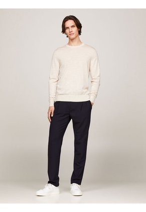 Saco Beige Tejido De Lana Merina Fina Para Hombre Tommy Hilfiger