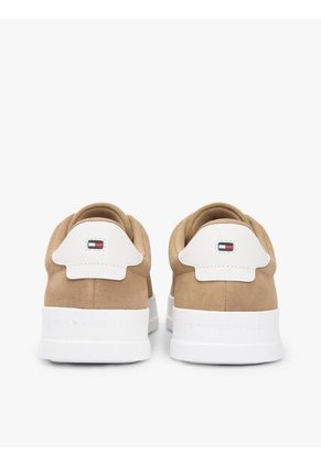 Tenis Khaki Con Diseño Court De Gamuza Tommy Hilfiger