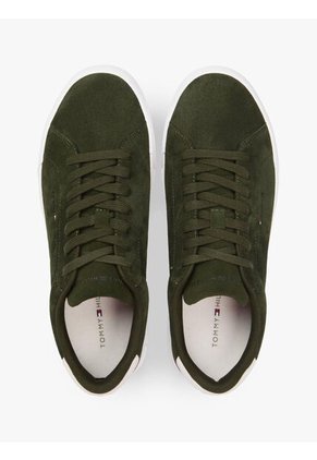 Tenis Verde Con Diseño Court De Gamuza Tommy Hilfiger