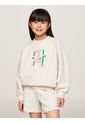 Saco Beige Monogram De Corte Regular Para Niña Tommy Hilfiger de Tommy Hilfiger