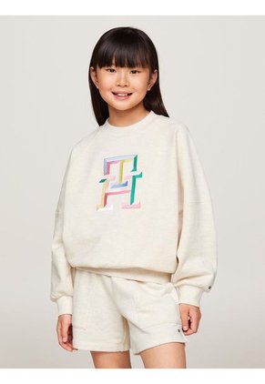 Saco Beige Monogram De Corte Regular Para Niña Tommy Hilfiger