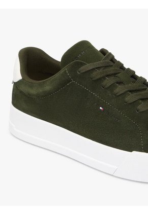 Tenis Verde Con Diseño Court De Gamuza Tommy Hilfiger