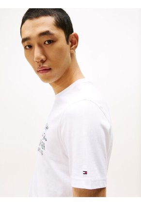 Camiseta Blanca Con Logo Gráfico Tommy Hilfiger