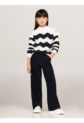 Saco Niña Tejido De Rayas Con Logo Tommy Hilfiger