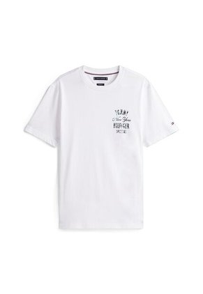 Camiseta Blanca Con Logo Gráfico Tommy Hilfiger