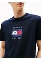 Camiseta Azul De Punto Con Logo Gráfico Tommy Hilfiger de Tommy Hilfiger