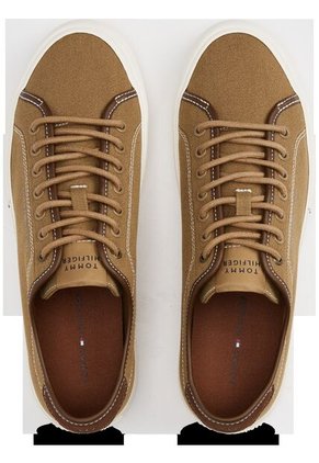 Tenis Chocolate De Lona Con Logo Distintivo Tommy Hilfiger