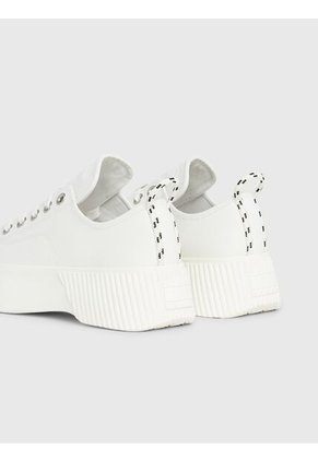 Tenis Blanco De Cuero Con Plataforma Tommy Hilfiger