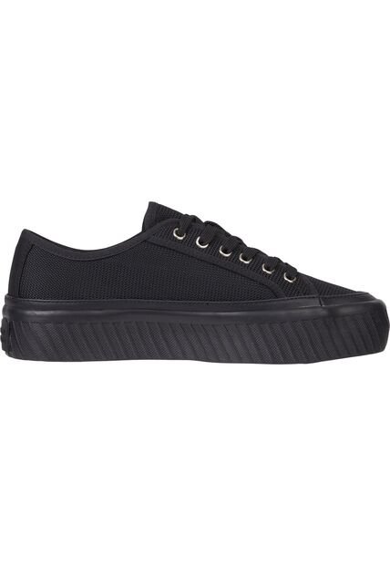 Tenis Negro De Cordones Con Plataforma Tommy Hilfiger