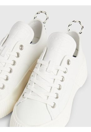 Tenis Blanco De Cuero Con Plataforma Tommy Hilfiger
