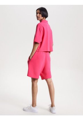 Polo Rosada De Media Manga Con Logo Bordado Para Mujer Tommy Hilfiger