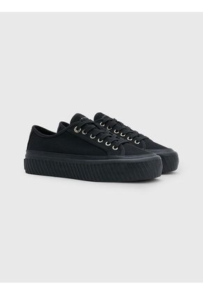 Tenis Negro De Cordones Con Plataforma Tommy Hilfiger