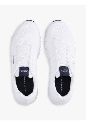 Tenis Blanco De Running De Punto Con Logo Tommy Hilfiger